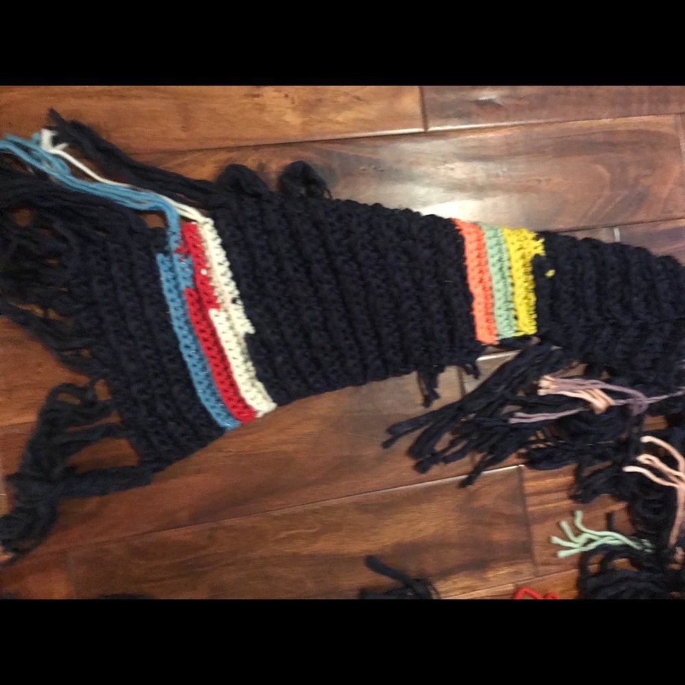 NWT Free People Rugby Rainbow Fringed Scarf - Picture 6 of 8